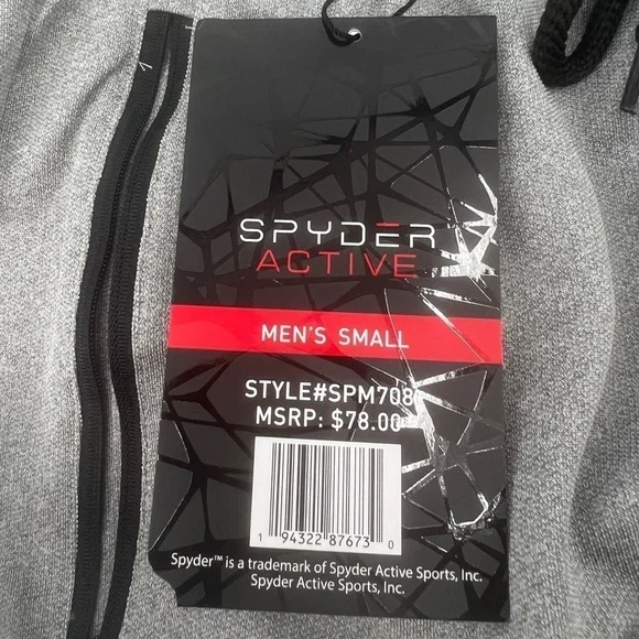 NWT Spyder Active Gray Black Jogger Pants Size Small Men’s